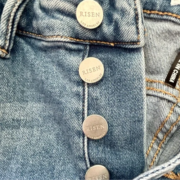 RISEN High Rise Button Fly Ankle Straight Leg. Size 5 /27” - Picture 15 of 16